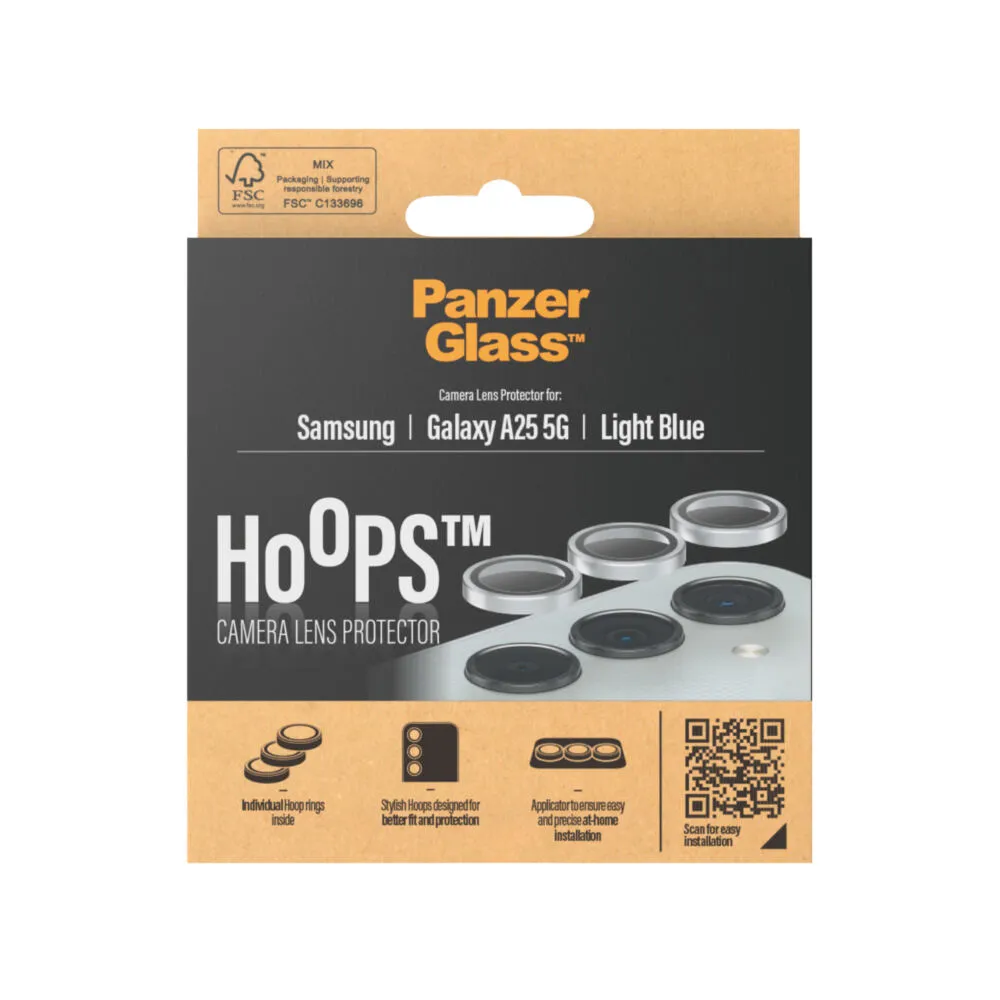 PanzerGlass® Hoops® Camera Lens Protector Light Blue Samsung Galaxy A25 5G 1233 Thumbnail 3