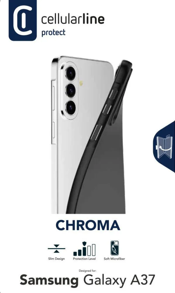Cellularline CHROMAGALA37K Cep telefonu kılıfı 17 cm (6.7") Kapak Siyah Thumbnail 1