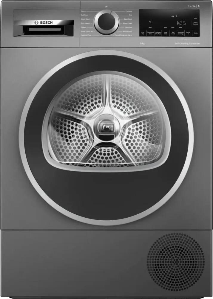 Bosch Serie 6 WQG245R1GB kurutucu Solo Önden yüklemeli 9 kg Gri Kurutma Makinesi