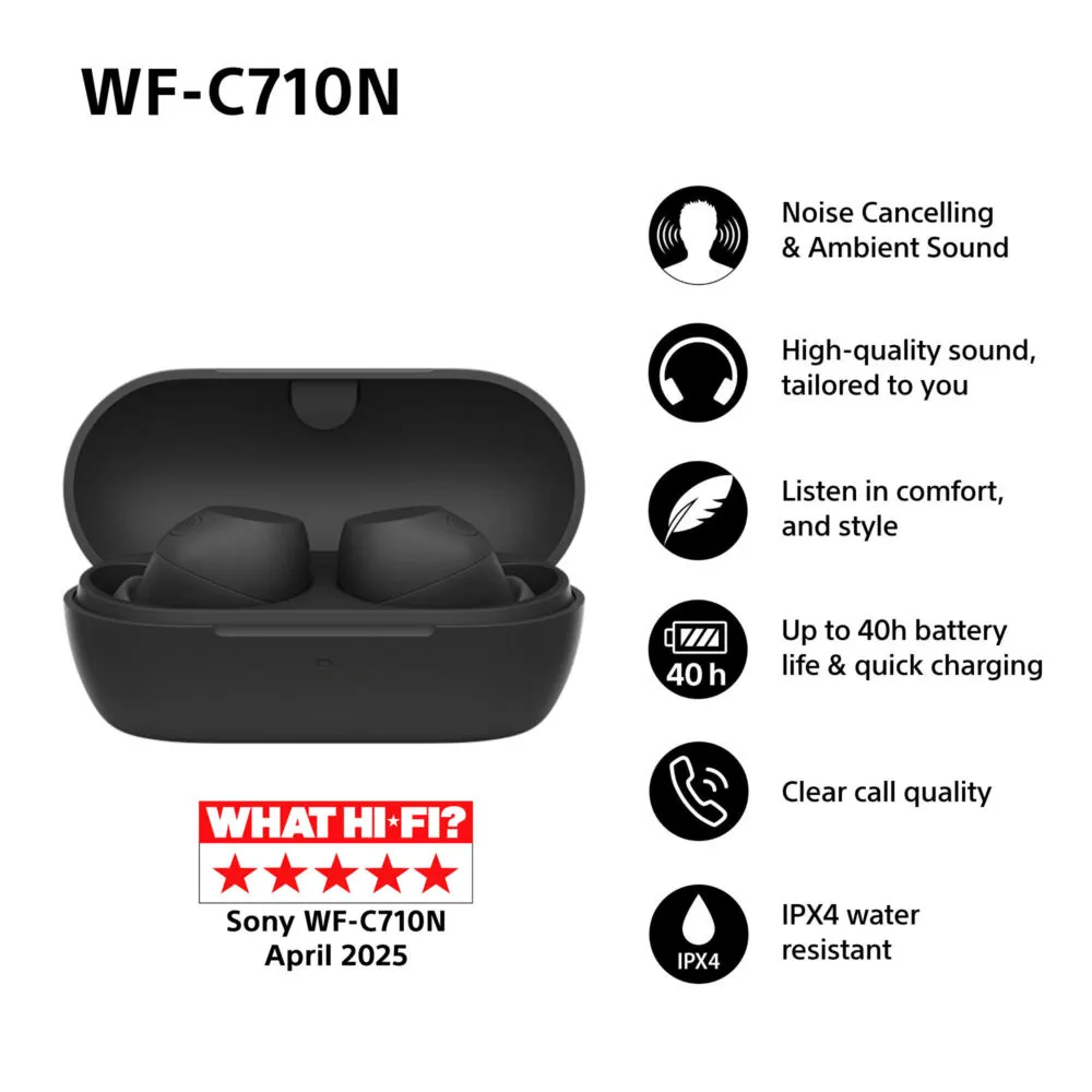 Sony WF-C710NB Kulaklık True Wireless Stereo (TWS) Kulak içi Aramalar/Müzik USB C Tipi Bluetooth Siyah Thumbnail 1