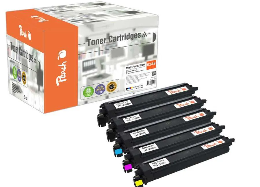 Peach PT1359 toner kartuşu 5 adet Uyumlu Siyah, Cam Göbeği, Macenta, Sarı