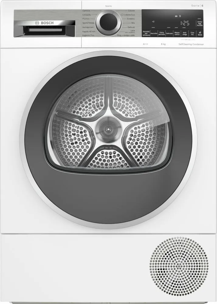 Bosch Serie 6 WQG235D0IT kurutucu Solo Önden yüklemeli 8 kg Beyaz Kurutma Makinesi