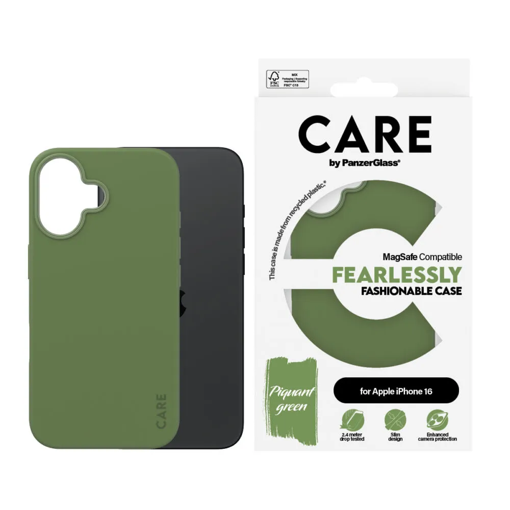 PanzerGlass CARE™ by PanzerGlass® Case Green w. MagSafe iPhone 16 1385 Thumbnail 1
