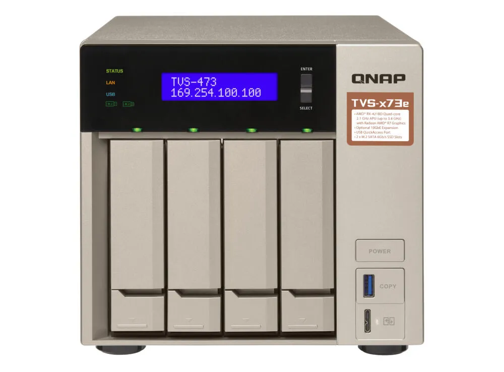 QNAP TVS-473e 8 GB TVS-473E-8G/4TB-RED Thumbnail 0