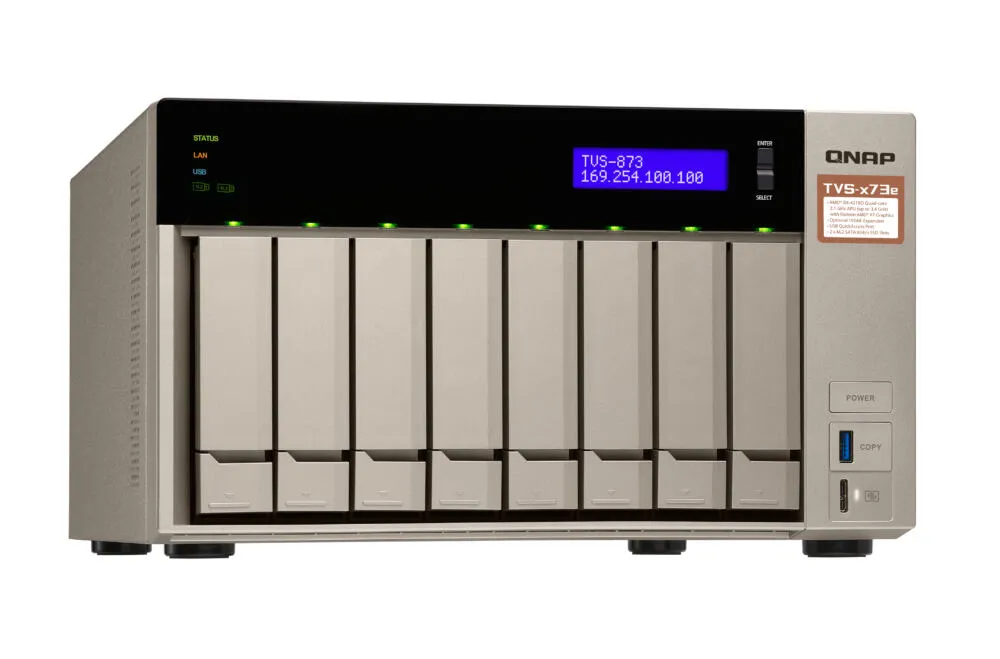QNAP TVS-873e 4 GB TVS-873E-4G/48TB-GOLD Thumbnail 0