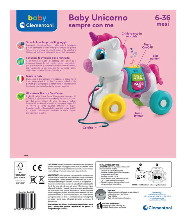 Clementoni Baby Clementoni Baby Unicorno Sempre con Me 17803 Thumbnail 5