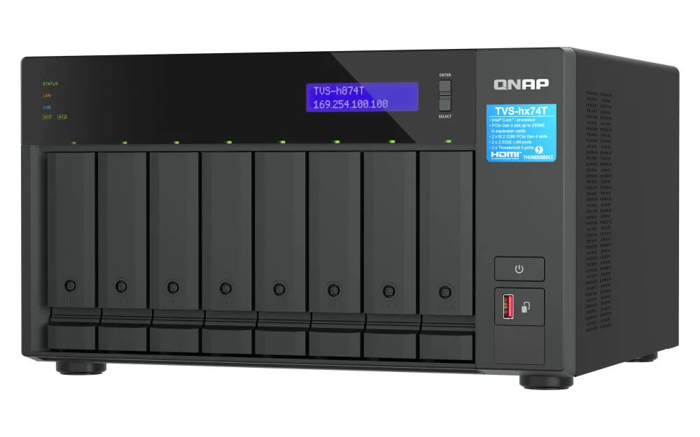 QNAP TVS-h874T NAS Dikey (Tower) Intel® Core™ i9 32 GB DDR4 HDD QuTS hero Siyah