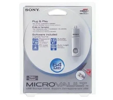 Sony 64MB Mini Micro Vault USB 2.0 USB flash sürücü 0,64 GB A tipi USB USB Bellek