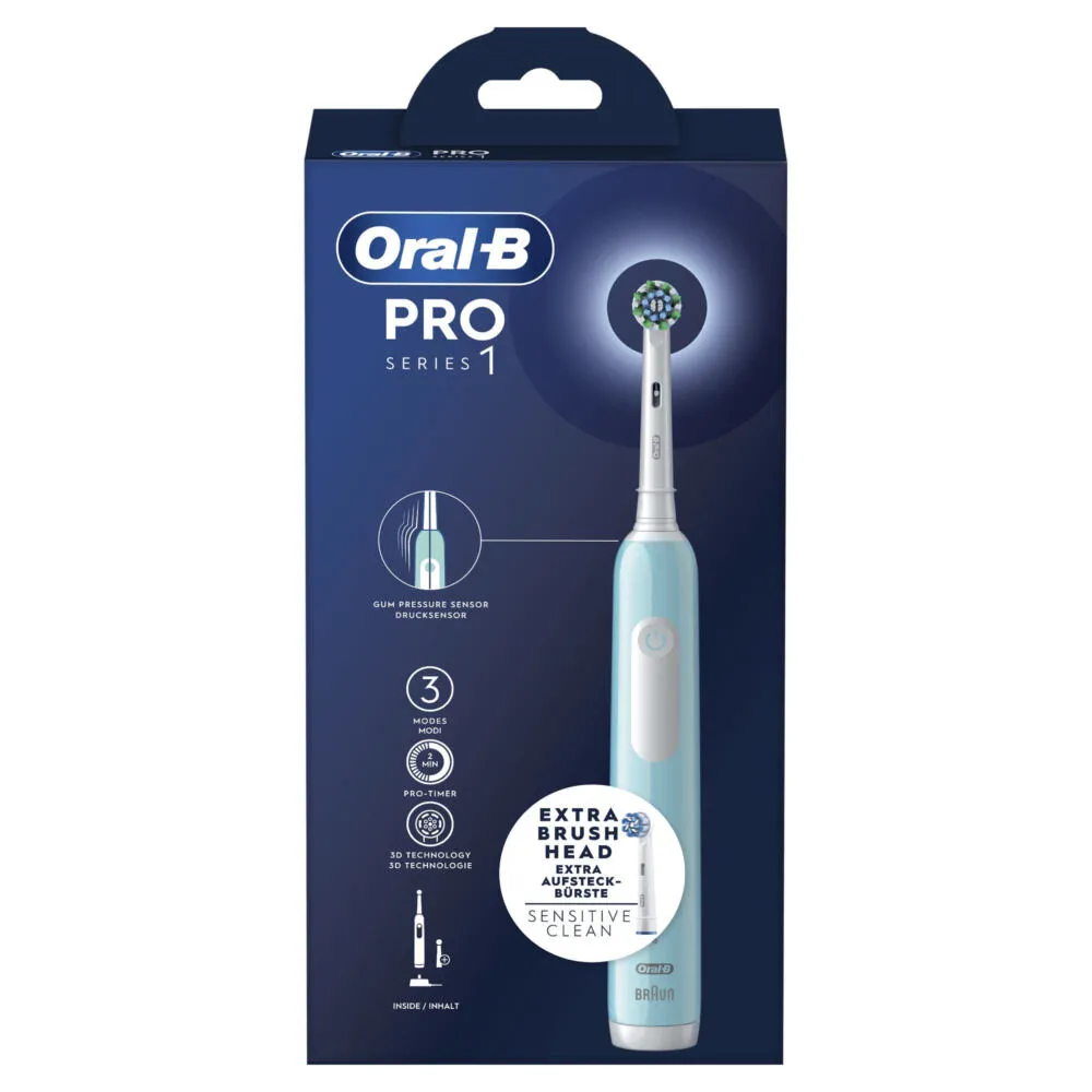 Oral-B Pro Series 1 Yetişkin Titreşimli diş fırçası Mavi, Beyaz Thumbnail 2