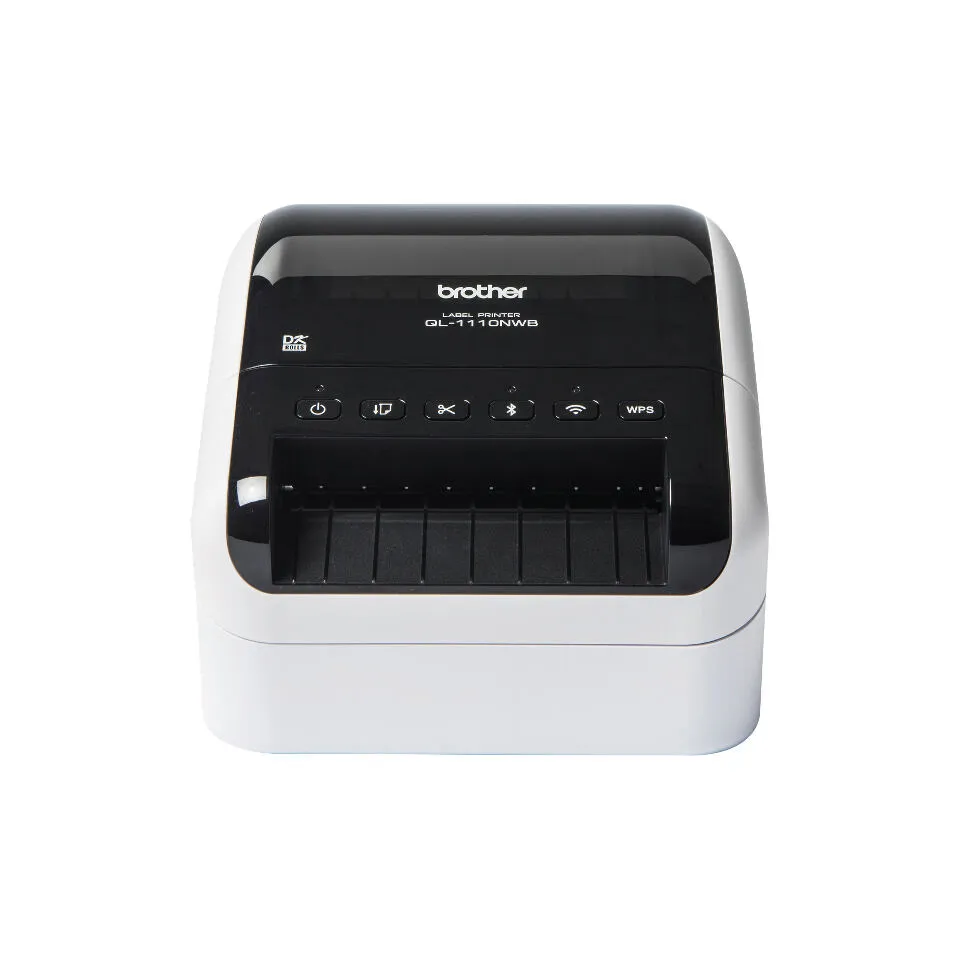 Brother QL-1110NWBC etiket yazıcı Doğrudan termal 300 x 300 DPI 110 mm/saniye Kablolu & Kablosuz DK Wi-Fi Bluetooth Barkod Yazıcı
