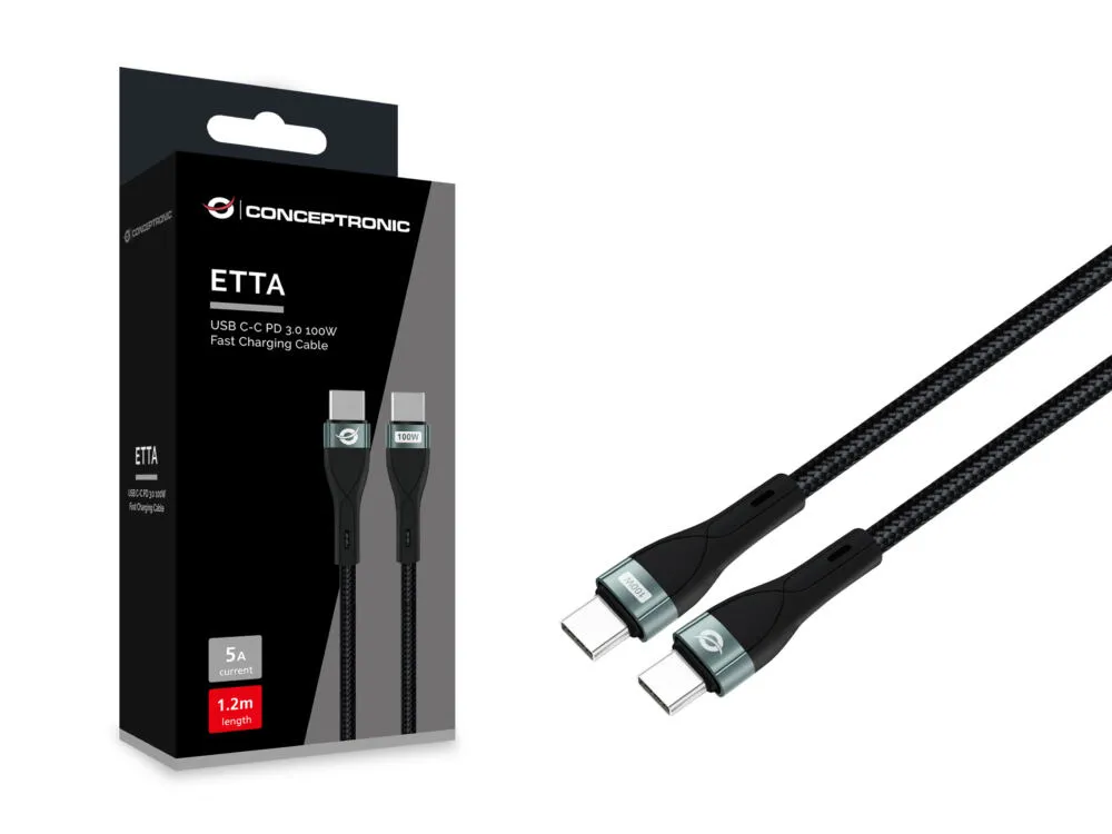 Conceptronic ETTA01B12 USB C to USB C (1,2 m) USB Kablosu Thumbnail 3