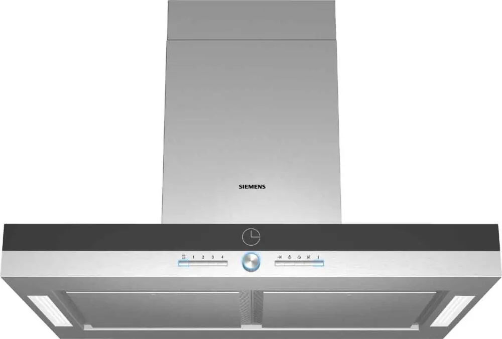 Siemens LF959BL90 ocak bacası Duvara monteli Siyah, Gümüş 900 m³/Saat Davlumbaz ve Aspiratö