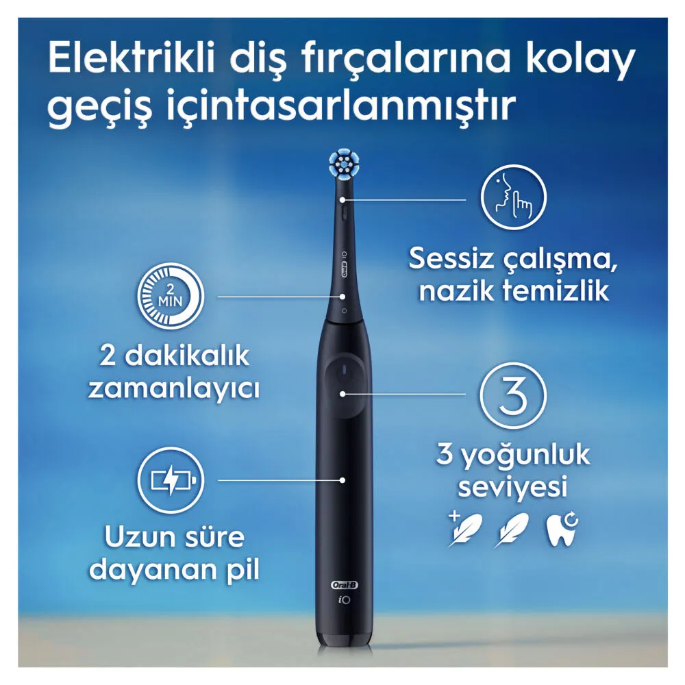 Oral-B iO IO2 ŞARJLI SIYAH DIŞ FIRÇASI + SEYAHAT ÇANTASI Thumbnail 4