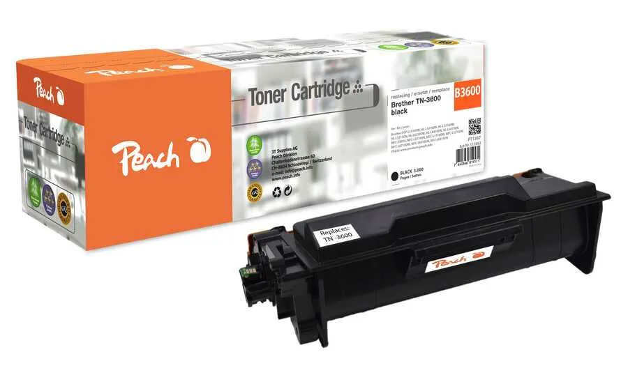 Peach PT1367 toner kartuşu 1 adet Uyumlu Siyah