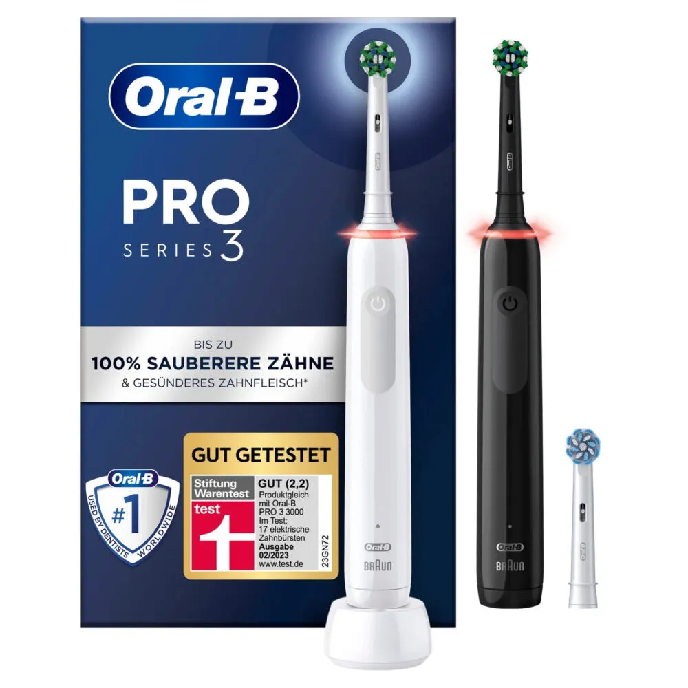 Oral-B Pro 3 Yetişkin Döner diş fırçası Siyah, Beyaz Şarjlı Diş Fırçaları
