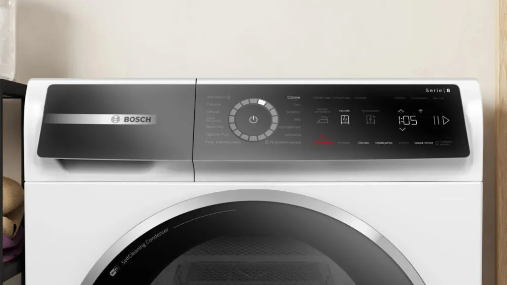 Bosch Serie 8 WQB246C0II kurutucu Solo Önden yüklemeli 9 kg Beyaz Thumbnail 1
