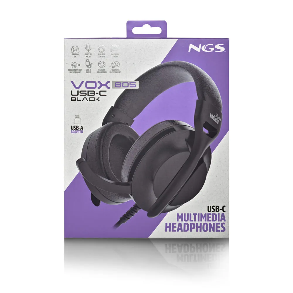 NGS VOX805 USB-C BLACK NGS-HEADSET-0245 Kulaklık Thumbnail 9