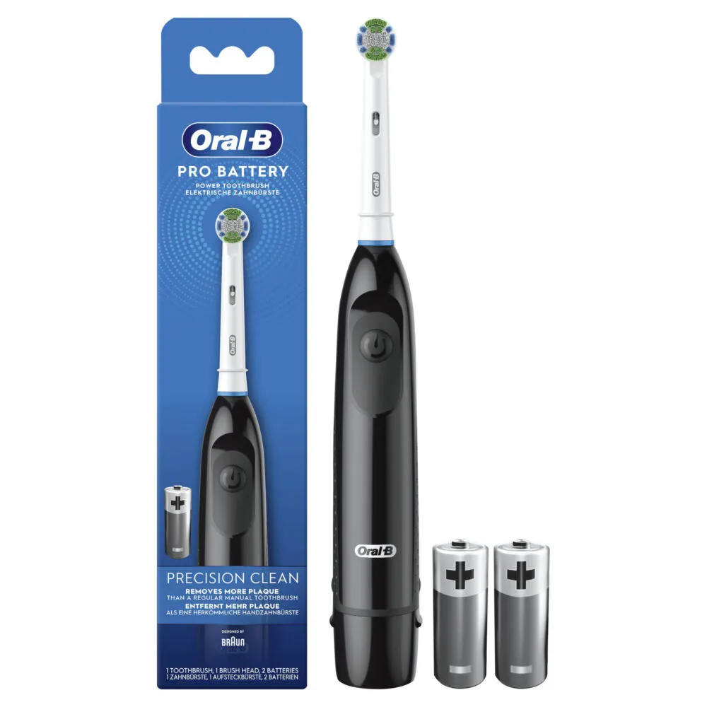 Oral-B Pro Battery Yetişkin Siyah, Beyaz Şarjlı Diş Fırçaları
