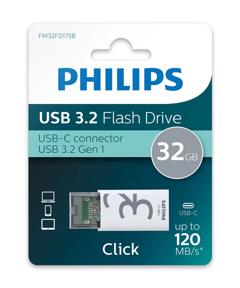 Philips Click FM32FD175B/00 32 GB Type-C USB 3.2 Flash Bellek Thumbnail 8