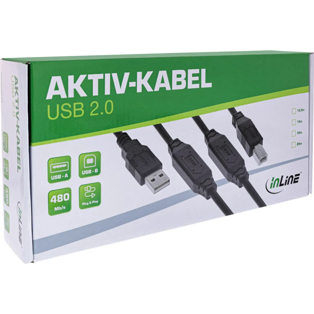 InLine 34512A USB A to USB B (15 m) USB Kablosu Thumbnail 3