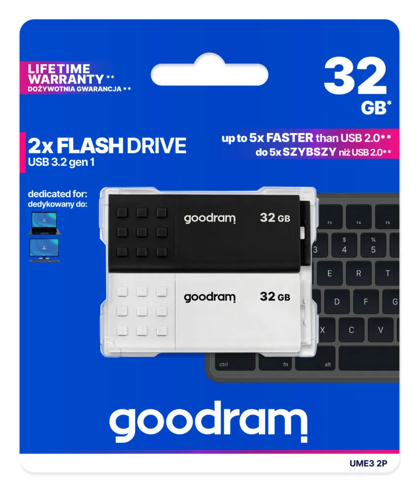 Goodram 2-PACK UME3-0320MXR11-2P 64 GB USB 3.2 Flash Bellek Thumbnail 3