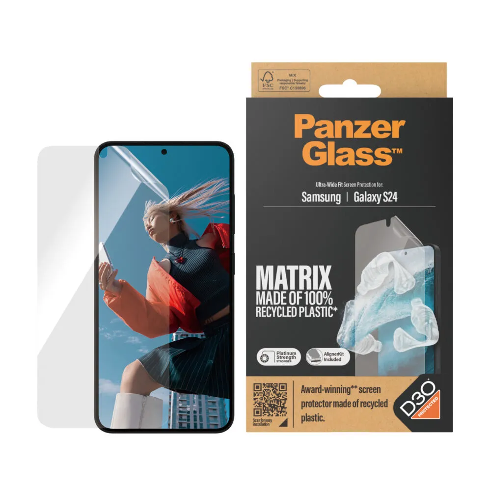 PanzerGlass® ECO MATRIX Screen Protector with D3O® Samsung Galaxy S24 | Ultra-Wide Fit w. AlignerKit 7353 Thumbnail 1