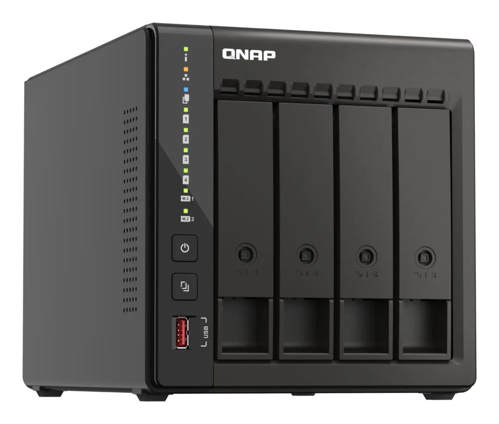 QNAP TS-453E NAS Dikey (Tower) Intel® Celeron® J6412 8 GB 16 TB HDD QNAP Turbo System Siyah Thumbnail 2