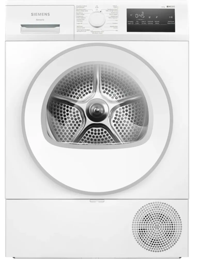 Siemens iQ300 WT45H20WFG kurutucu Solo Önden yüklemeli 8 kg Beyaz Kurutma Makinesi