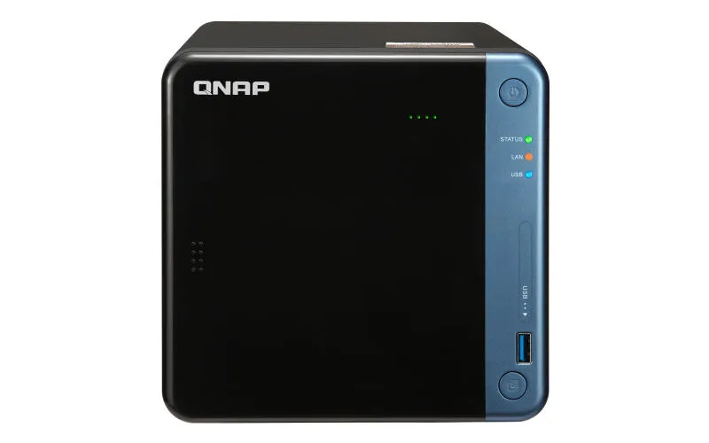 QNAP TS-453Be NAS Dikey (Tower) Intel® Celeron® J3455 4 GB DDR3L 32 TB HDD QNAP Turbo System Siyah, Mavi