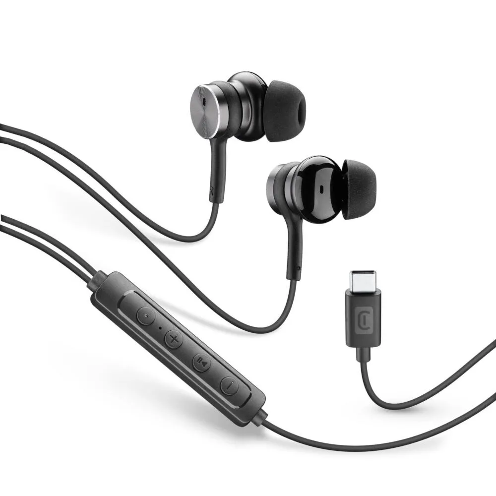 Cellularline AUANCTYPECK kulaklık ve mikrofonlu kulaklık Kablolu Kulak içi Aramalar/Müzik USB C Tipi Siyah Thumbnail 2