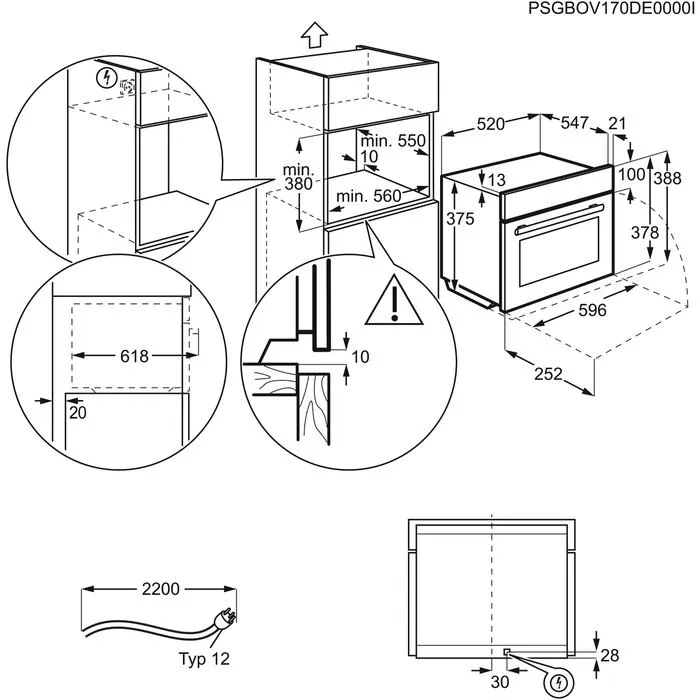 Electrolux EB3GL30SP 941 047 339 34 Litre Ankastre Fırın Thumbnail 1