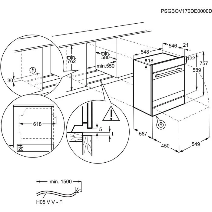 Electrolux EH7L2CN 71 Litre 948 533 532 Ankastre Fırın Thumbnail 3