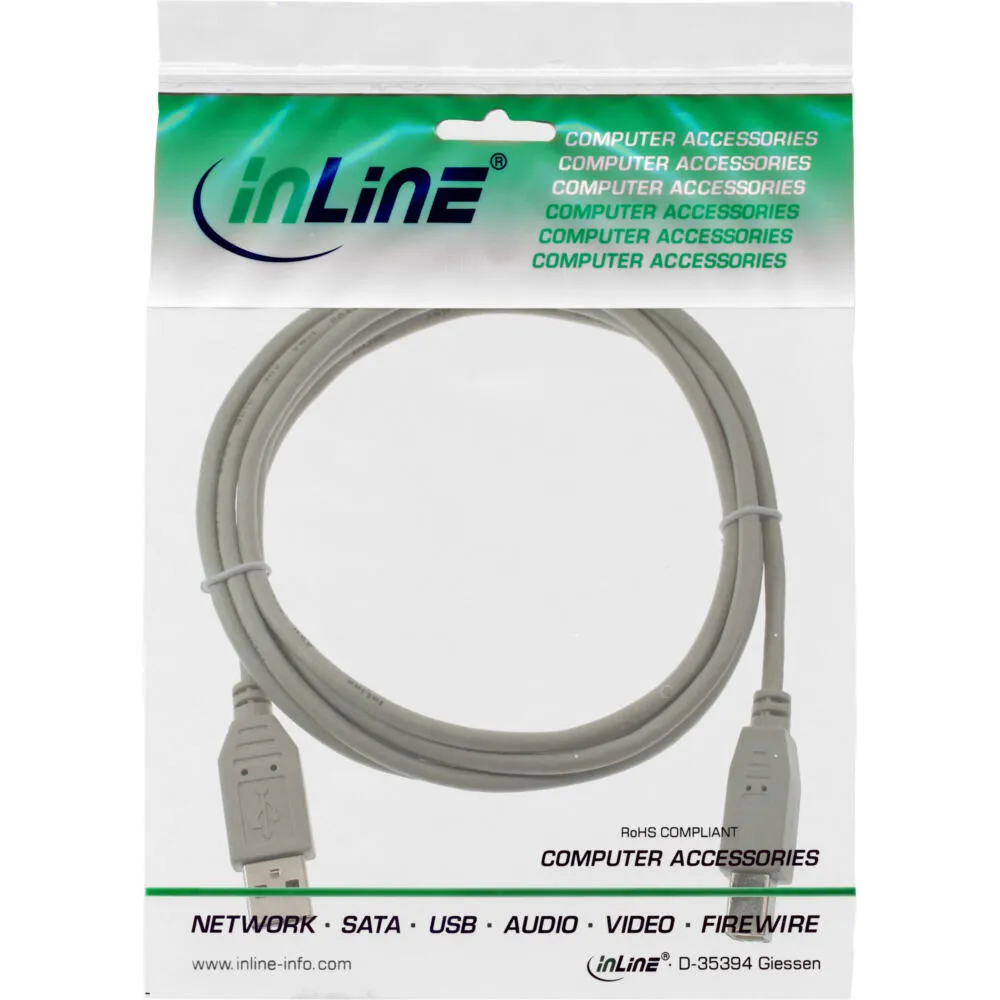 InLine 34535H USB A to USB B (3 m) USB Kablosu Thumbnail 2