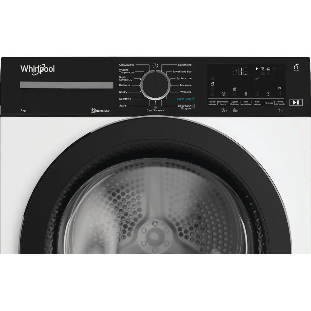 Whirlpool WSD 74 WBB PL kurutucu Solo Önden yüklemeli 7 kg Beyaz Thumbnail 3