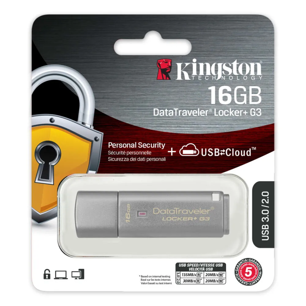 Kingston Technology Locker+ G3 16 GB DTLPG3/16GBBK USB 3.2 Flash Bellek Thumbnail 3