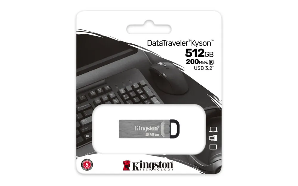 Kingston Technology DataTraveler Kyson DTKN/512GB 512 GB USB 3.2 200 MB/s Flash Bellek Thumbnail 5