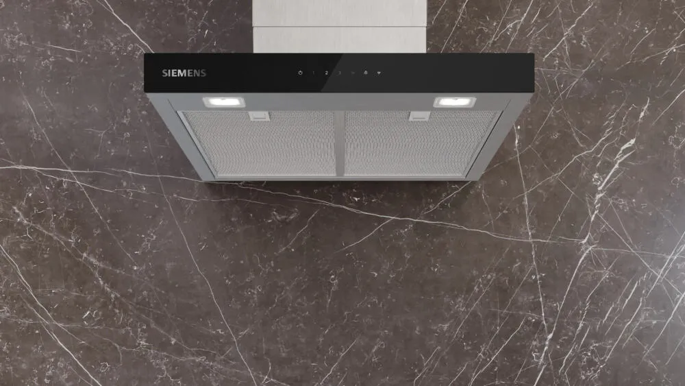 Siemens iQ500 LC67BDN30 ocak bacası Duvara monteli Siyah, Paslanmaz çelik 699 m³/Saat Thumbnail 4