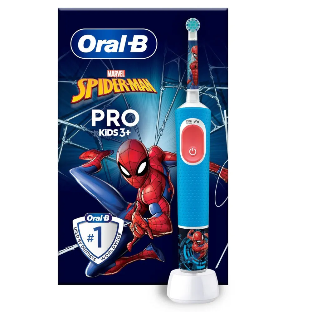 Oral-B PRO Kids Spider-Man Çocuk Döner-titreşimli diş fırçası Çok renkli Şarjlı Diş Fırçaları