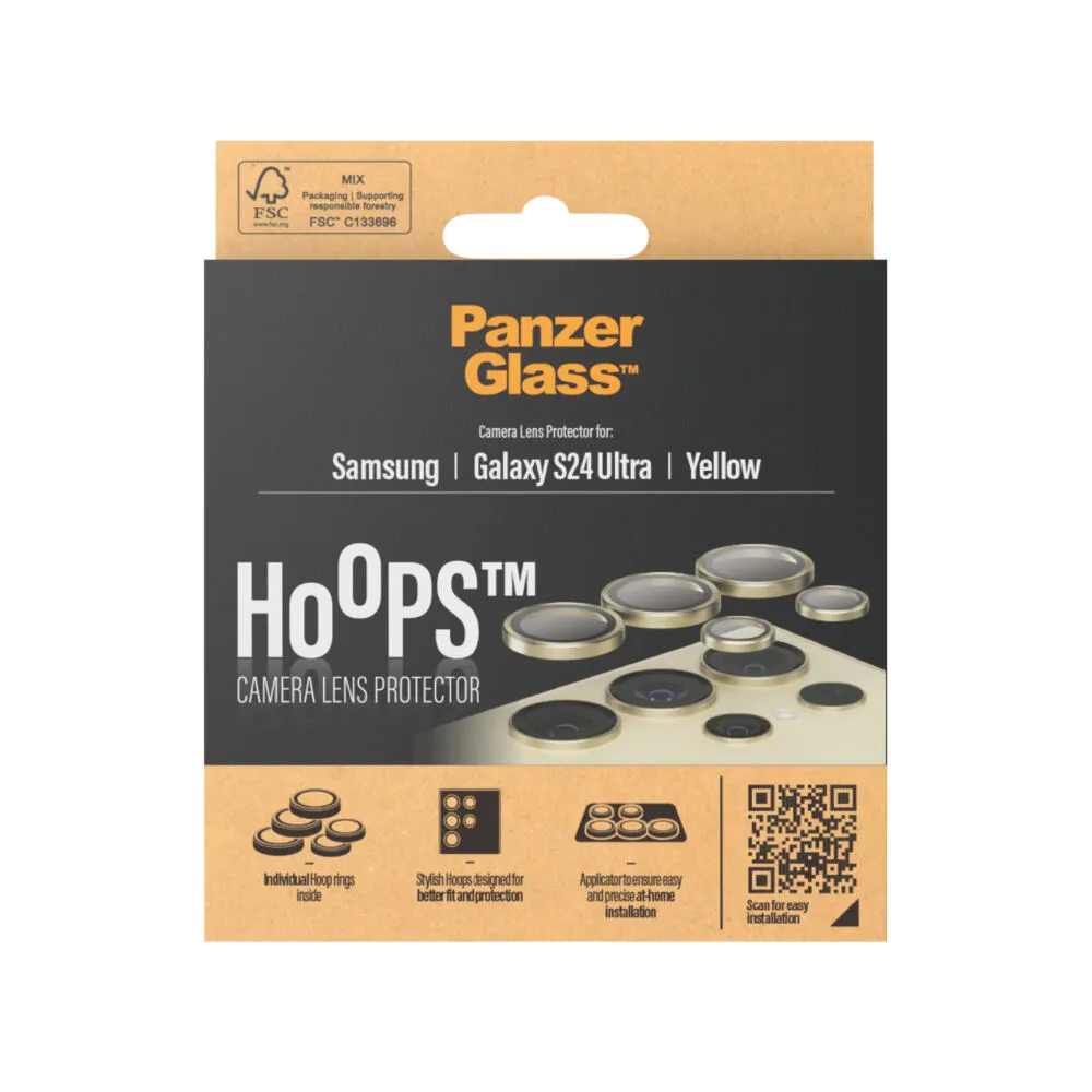PanzerGlass® Hoops® Camera Lens Protector Yellow Samsung Galaxy S 2024 Ultra 1244 Thumbnail 4