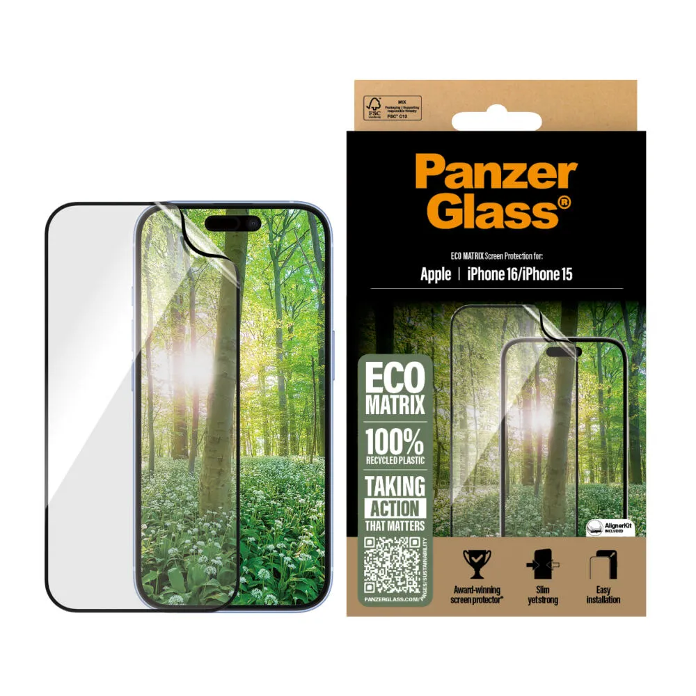 PanzerGlass® ECO MATRIX Screen Protector iPhone 16 | 15 | Ultra-Wide Fit 2869 Thumbnail 2