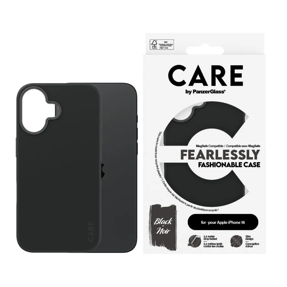 PanzerGlass CARE by PanzerGlass® Fashionable Case Black w. MagSafe iPhone 16 1377CA Thumbnail 1