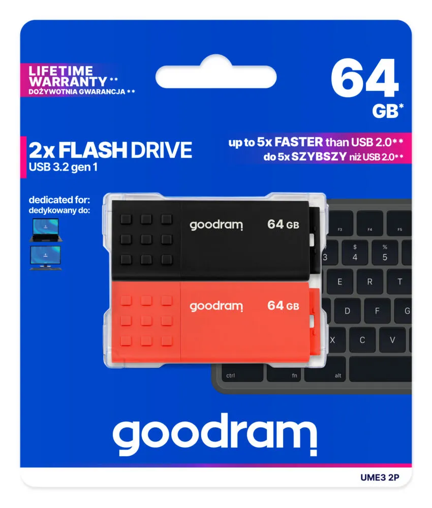 Goodram 2-PACK UME3-0640MXR11-2P 128 GB USB 3.2 Flash Bellek Thumbnail 2