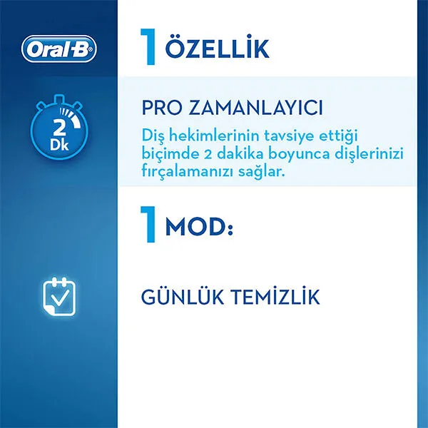 Oral-B Vitality D100 Cross Action Yetişkin Döner-titreşimli diş fırçası Gri, Beyaz Thumbnail 2