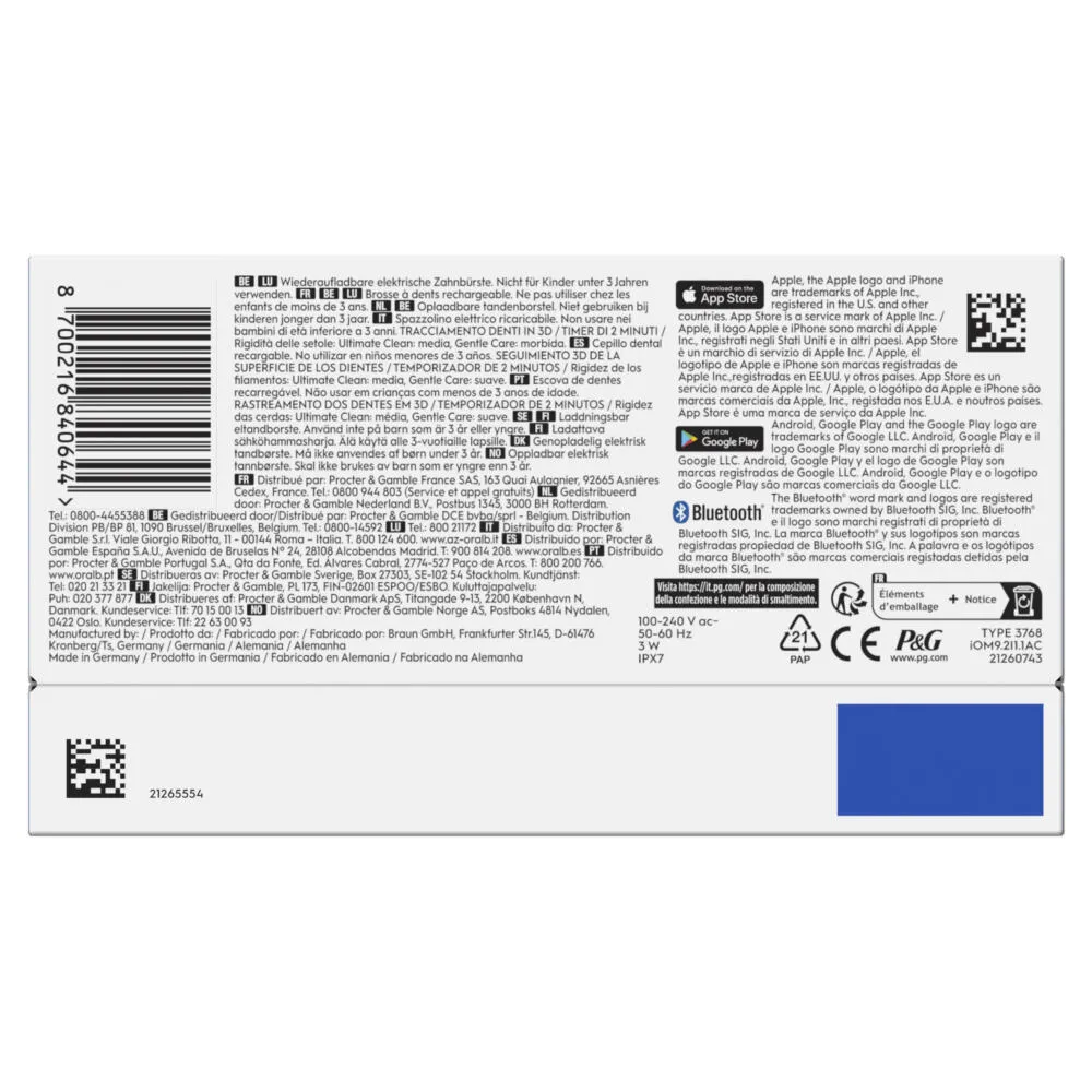 Oral-B 80837837 elektrikli diş fırçası Yetişkin Mavi, Beyaz Thumbnail 2