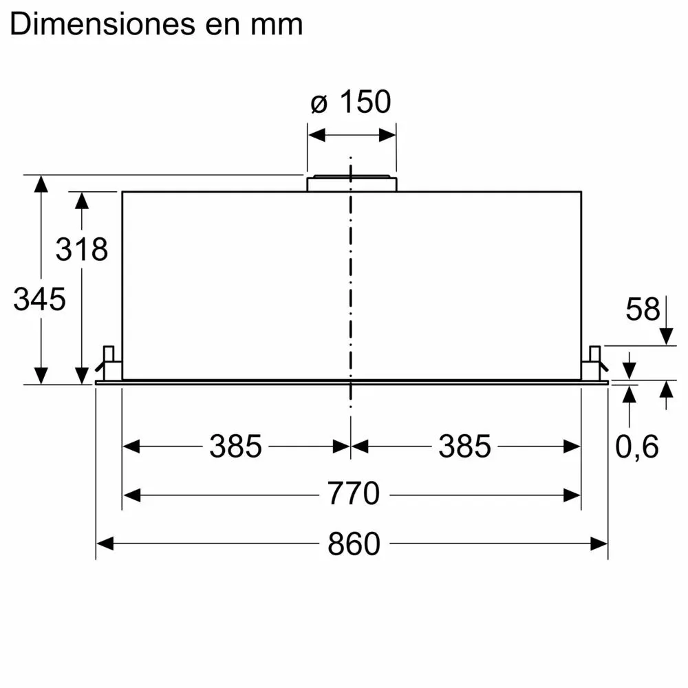 Bosch Serie 8 DLN88PC60 ocak bacası Gömme Siyah 595 m³/Saat Thumbnail 6