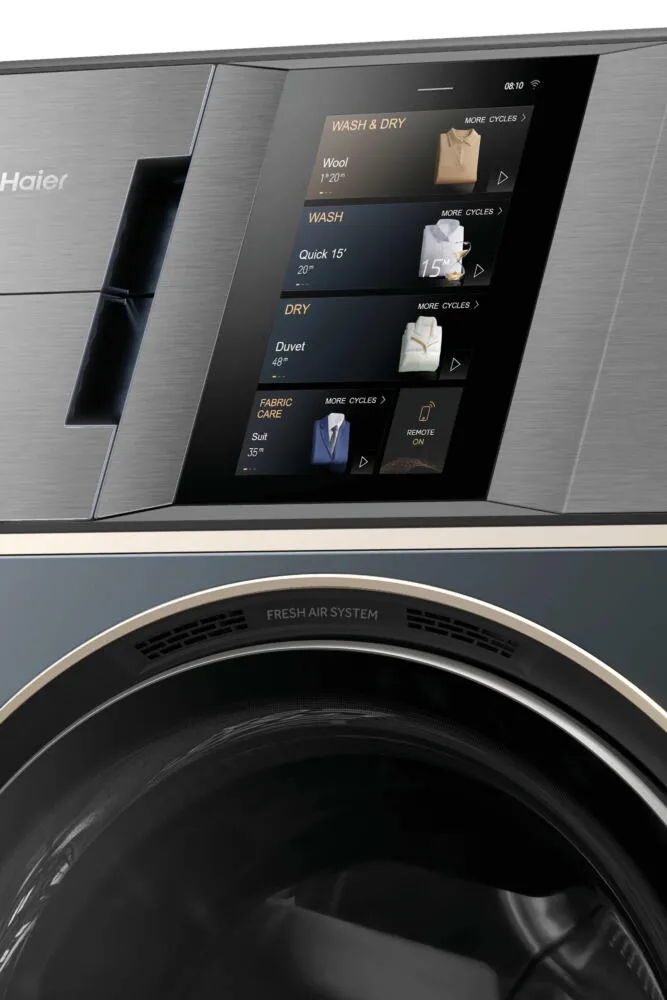 Haier HWD180-BD12LGNU1 çamaşır kurutma makinesi Solo Önden yüklemeli Mavi Thumbnail 6