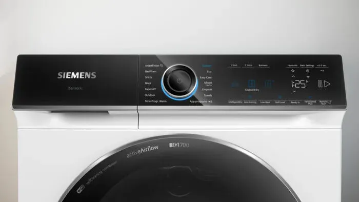 Siemens iQ700 WR47B2C9GB kurutucu Solo Önden yüklemeli 9 kg Siyah, Beyaz Thumbnail 1