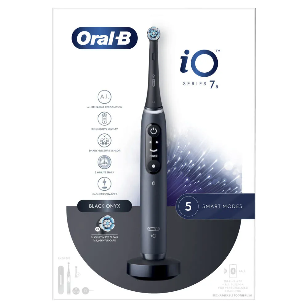 Oral-B iO 7S Yetişkin Titreşimli diş fırçası Siyah Şarjlı Diş Fırçaları