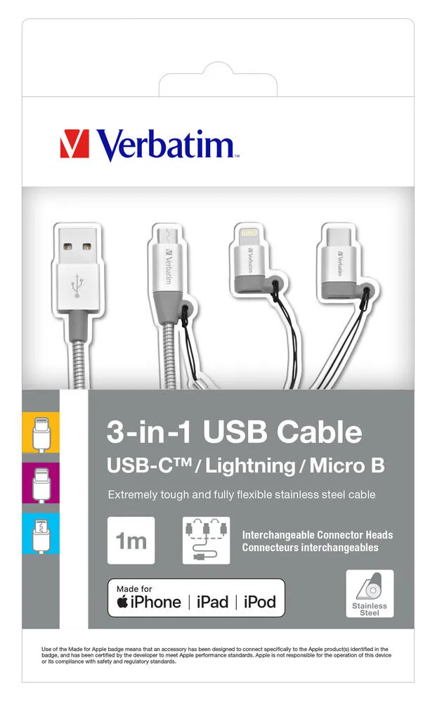 Verbatim 48870 USB A to Micro-USB B (1 m) USB Kablosu Thumbnail 3