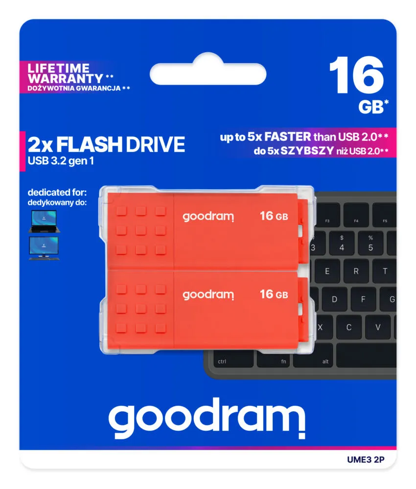 Goodram 2-PACK UME3-0160MXR11-2P 32 GB USB 3.2 Flash Bellek Thumbnail 9